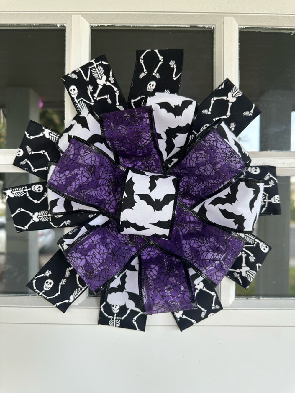 Halloween Ribbon Bow Wreath -  Decorative Door Décor